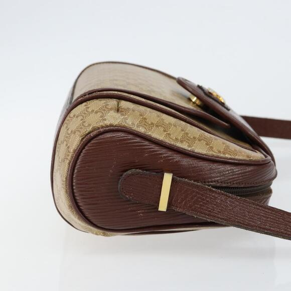 CELINE Macadam Canvas Shoulder Bag Pvc Beige Gold - Picture 4 of 13